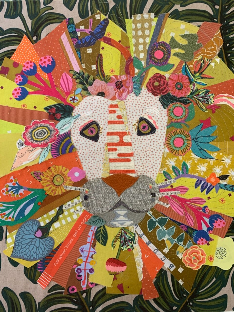 Lion Fabric Collage Kit//Applique Art — Bumbletees Fabrics